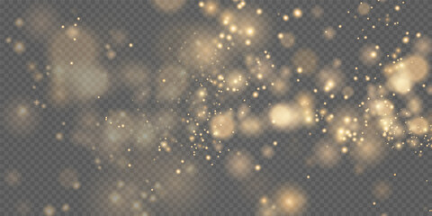 Bokeh light lights effect background. Christmas background of shining dust Christmas glowing bokeh confetti and spark overlay texture for your design.	
