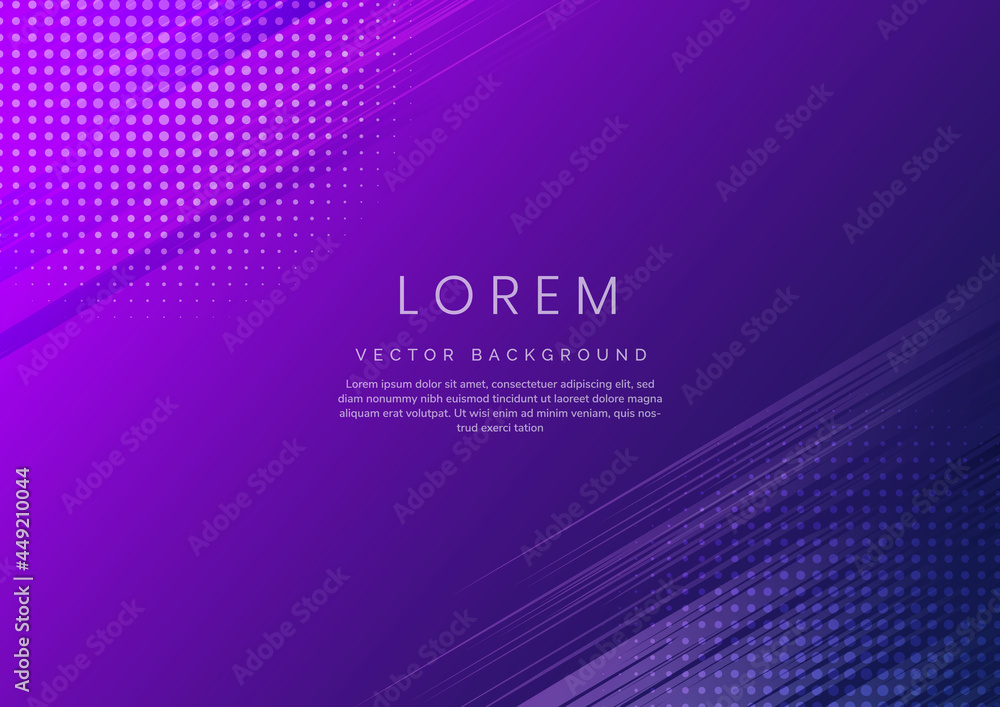 Poster template abstract purple background with stripe lines diagonal with space for text.