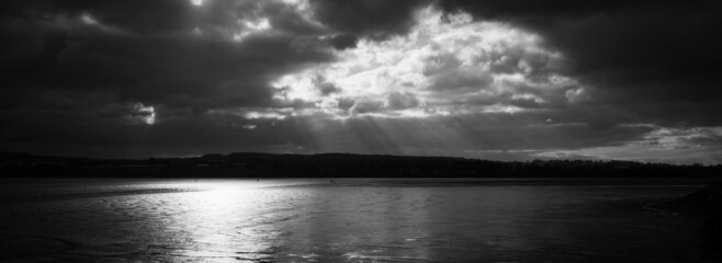 Light beams through the clouds on the Exe Estuary
