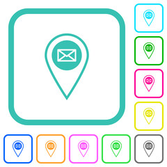 GPS location send mail vivid colored flat icons