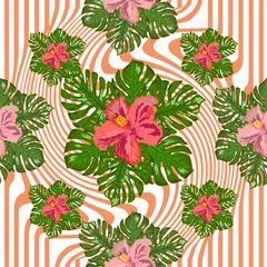 Gordijnen Modern tropical flower pattern, great design for any purposes © MichiruKayo