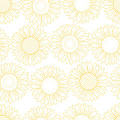 Seamless pattern sunflower graphics vector illustration