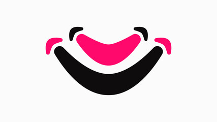 smile logo with black and red color. Simple logo