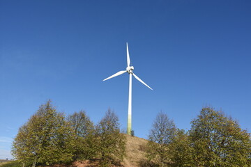 wind turbine on a hill