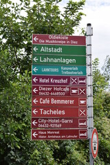 touristische Schilder in Diez