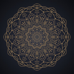 Round ornamental contour frame. Perfect for logo, oriental decoration, coloring books. Indian, Islam, Arabic motifs. Vector hand drawn illustration.