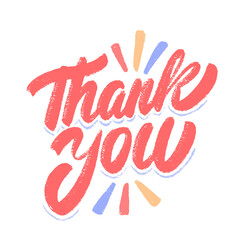 Thank you. Vector handwritten lettering card.