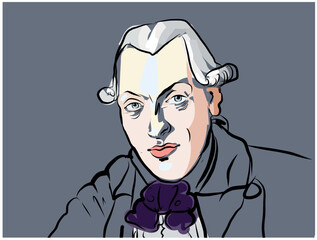 old fashion portrait eines jungen Gentleman mit Perücke. vintage style Rokoko. Vektor illustration