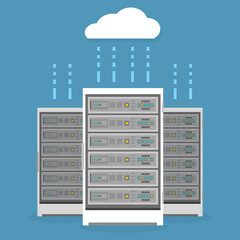 Server Cloud Data Access Transfer Icon Vector Illustration