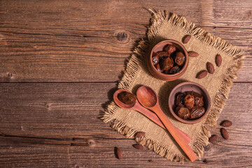Sun-dried olives in a ceramic bowl
