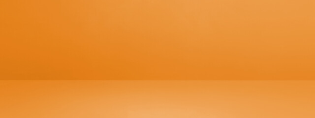 Empty orange concrete interior background banner