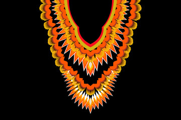 amber necklace isolated on black background