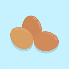 Illustration of raw chicken eggs