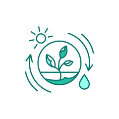 Competent photosynthesis color line icon.
