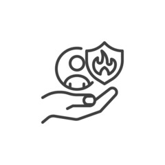 Life insurance line icon
