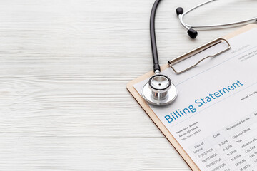 Payment for health care service. Medical billing statement
