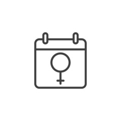 Menstruation calendar line icon