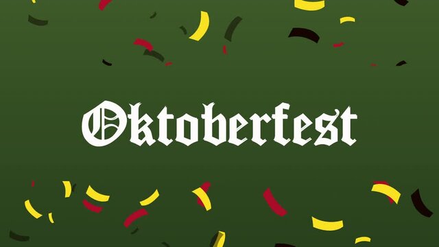 oktoberfest celebration lettering with confetti