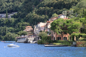 Fototapeta na wymiar Varenna , Como , Italy : View of the beautiful lake