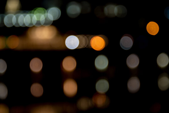 Bokeh balls background or backdrop, made with colorful Christmas lights