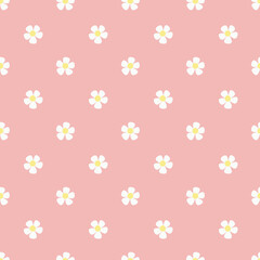 Vector seamless pink pattern with chamomiles, folk flowers. For Easter and other users. Design element. Seamless pattern great for Easter cards, banners, textiles, wallpapers, scrapbooking.