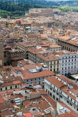 Red rooftops of Florence with the Palazzo Pitti