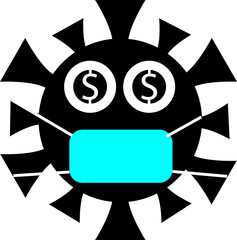 Black virus using a mask logo