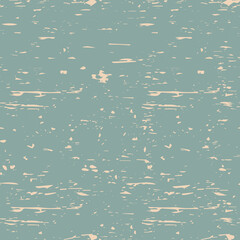 Aged seamless pattern. Grunge turquoise background with scratches. Vector antique background.