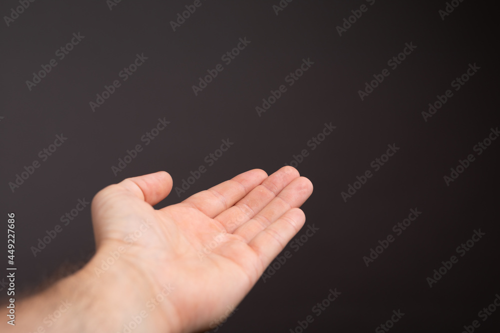 Poster open hand presentation empty with body