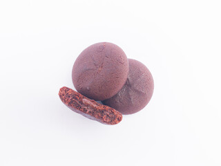 delicious chocolate cookies isolated on a white background, copy space