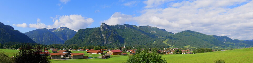 Panoramaaufnahme, Oberammergau mit Kofel