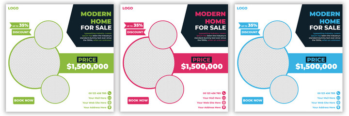 Real estate social media post template, Real Estate Social Media Banner, Real estate social media post template, Real Estate Social Media Post Banner Template