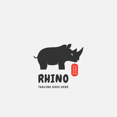 Rhino Logo design vector template. animal logo vector