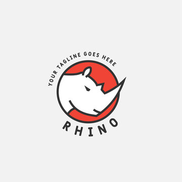 Rhino Logo design vector template. animal logo vector