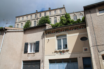 houses and episcopal palace in verdun in lorraine (france) 