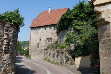 Fototapeta na wymiar Stadtmauer Steinhaus Besigheim