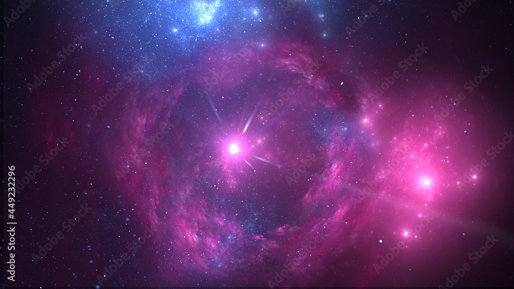 Canvas Prints outer space. bright star in nebula. cosmos neutral background.