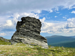 Dyatlov Pass in summer. Northern Urals, Russia