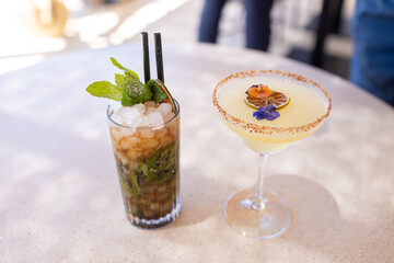 Barman prepares a cocktail mojito, cocktails