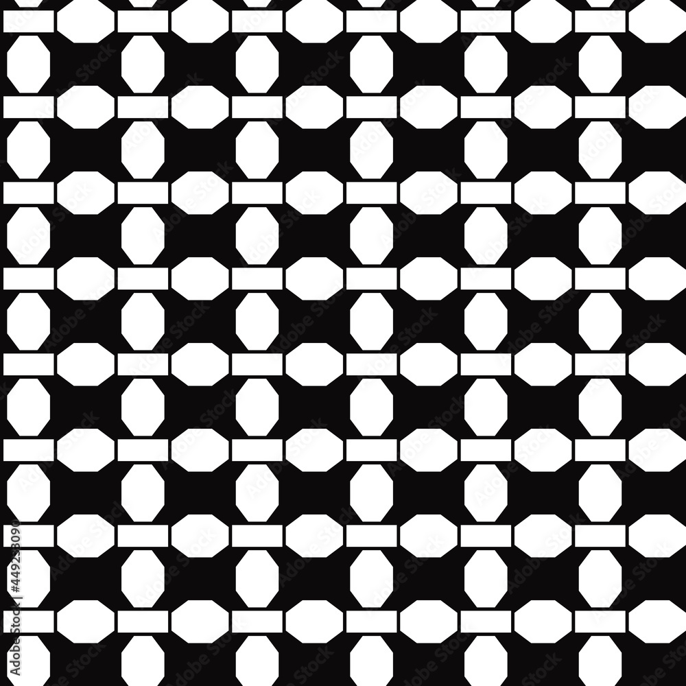 Poster Octagons and black background. Vector blocks and cells.
