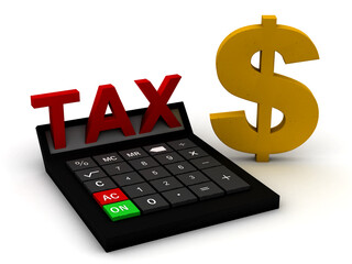 isolated modern digital calculator with dollar sign for finance and budget analysis in office, 3D rendering