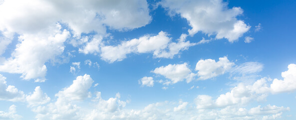 blue sky background with tiny clouds. panorama