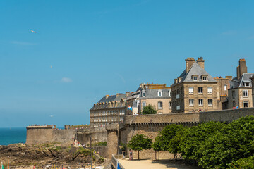 Bastion de la Hollande de Saint-Malo in French Brittany in the Ille and Vilaine department, France - obrazy, fototapety, plakaty