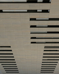 A stripped pattern on a building