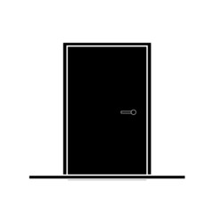Door Icon in trendy flat style isolated on grey background