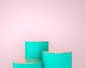 Abstract geometric shapes of product display with minimal and modern concepts, pedestal, podium, stand, 3D rendering.