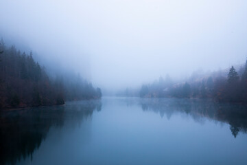 Foggy morning at the lake