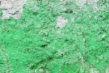 Abstract old green paint on wall surface. Detail crack texture