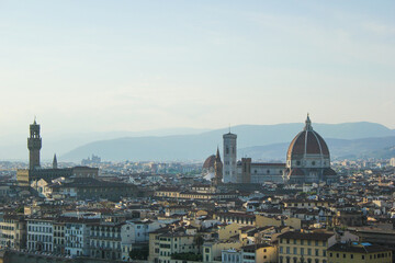 Fototapeta na wymiar Panoramic view of the city of Firenze with Cathedral