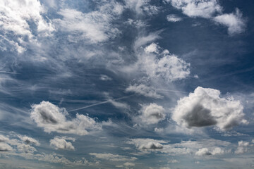 Fototapeta na wymiar Summer Blue Sky and white cloud white background. Beautiful clear cloudy in sunlight calm season. 